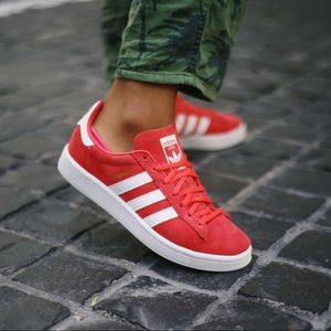 adidas campus red mens
